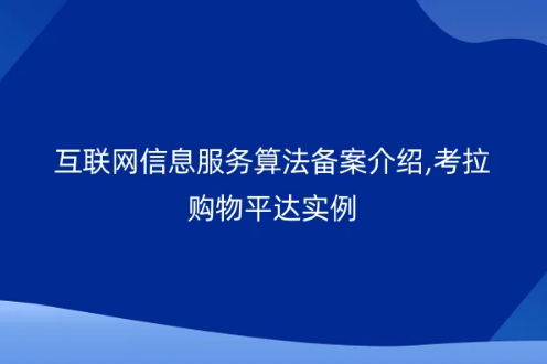互聯(lián)網(wǎng)信息服務算法備案介紹,考拉購物平達實例